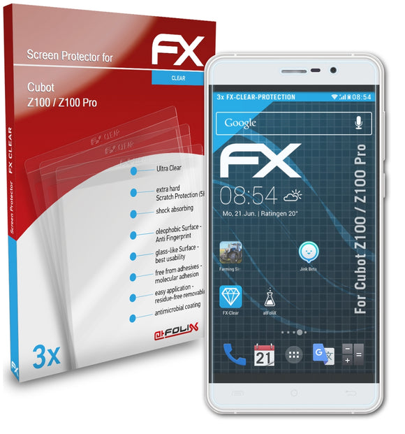 atFoliX FX-Clear Schutzfolie für Cubot Z100 / Z100 Pro