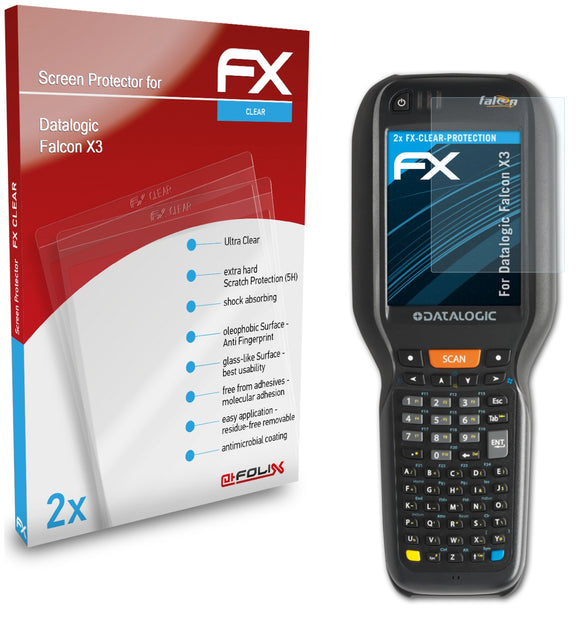 atFoliX FX-Clear Schutzfolie für Datalogic Falcon X3
