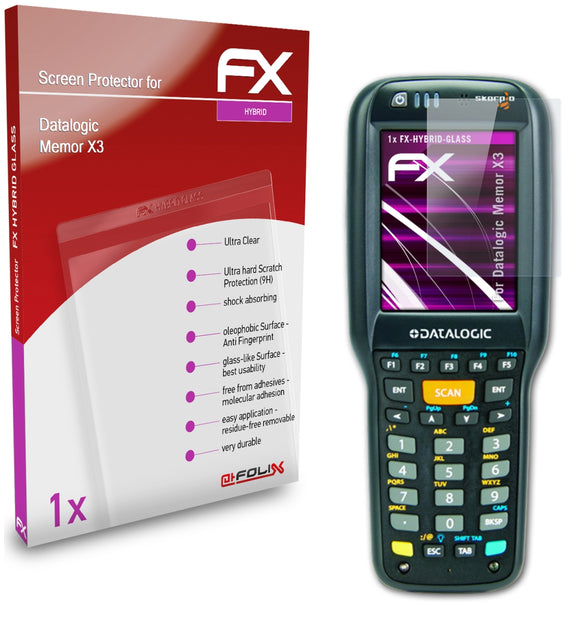 atFoliX FX-Hybrid-Glass Panzerglasfolie für Datalogic Memor X3