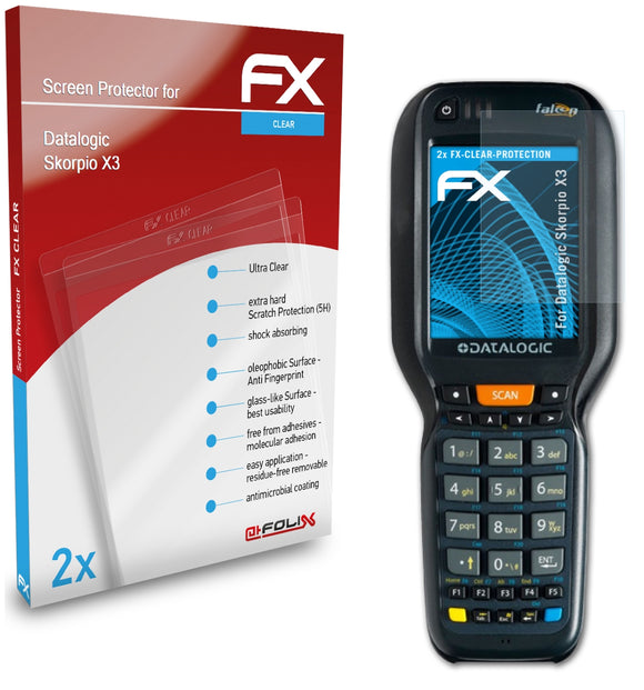 atFoliX FX-Clear Schutzfolie für Datalogic Skorpio X3