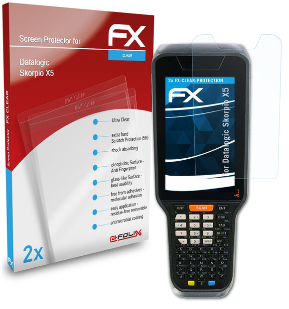 atFoliX FX-Clear Schutzfolie für Datalogic Skorpio X5
