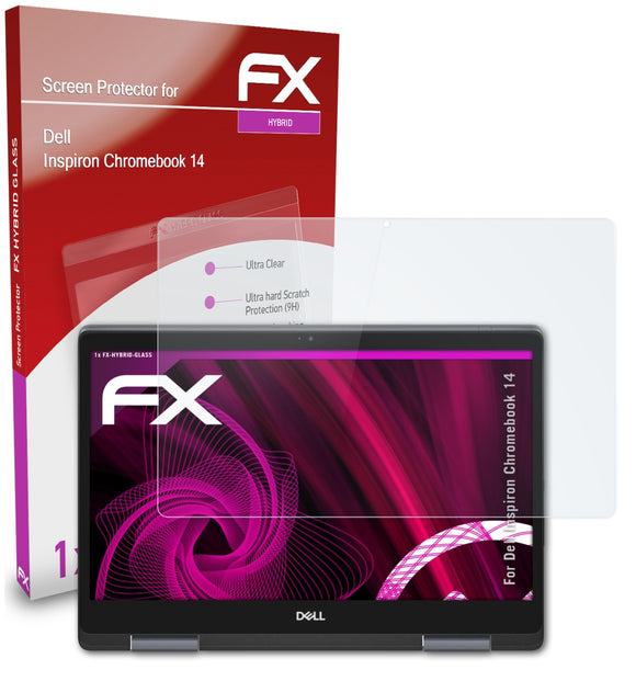atFoliX FX-Hybrid-Glass Panzerglasfolie für Dell Inspiron Chromebook 14
