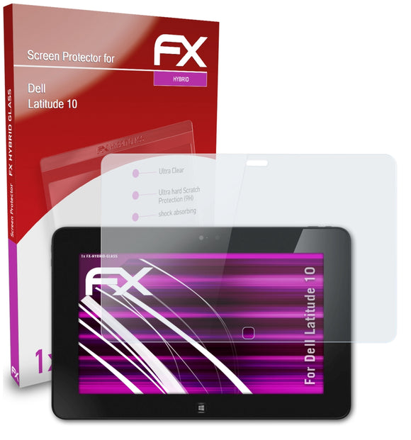 atFoliX FX-Hybrid-Glass Panzerglasfolie für Dell Latitude 10