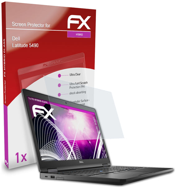 atFoliX FX-Hybrid-Glass Panzerglasfolie für Dell Latitude 5490