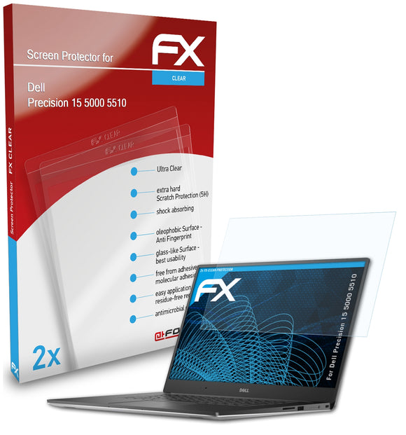 atFoliX FX-Clear Schutzfolie für Dell Precision 15 5000 (5510)