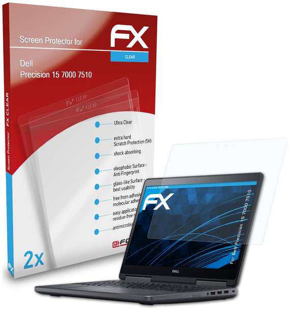 atFoliX FX-Clear Schutzfolie für Dell Precision 15 7000 (7510)