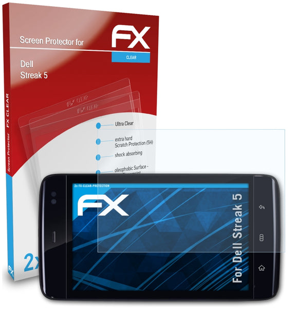 atFoliX FX-Clear Schutzfolie für Dell Streak 5