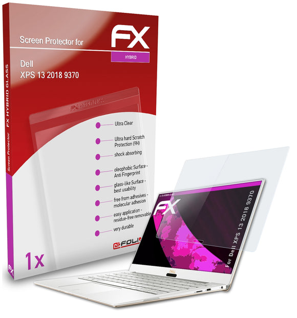 atFoliX FX-Hybrid-Glass Panzerglasfolie für Dell XPS 13 2018 (9370)