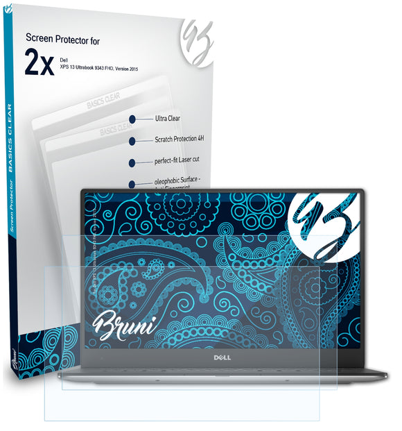 Bruni Basics-Clear Displayschutzfolie für Dell XPS 13 Ultrabook (9343 FHD, Version 2015)