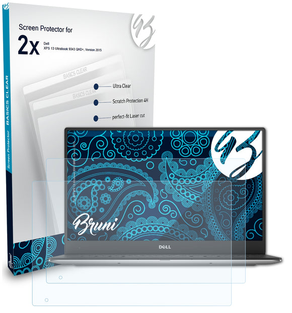 Bruni Basics-Clear Displayschutzfolie für Dell XPS 13 Ultrabook (9343 QHD+, Version 2015)