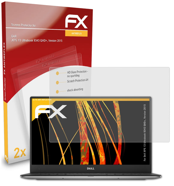 atFoliX FX-Antireflex Displayschutzfolie für Dell XPS 13 Ultrabook (9343 QHD+, Version 2015)