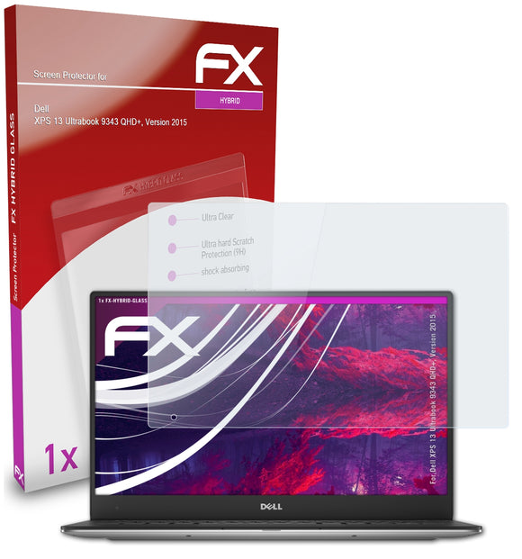 atFoliX FX-Hybrid-Glass Panzerglasfolie für Dell XPS 13 Ultrabook (9343 QHD+, Version 2015)