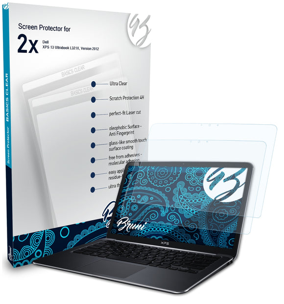 Bruni Basics-Clear Displayschutzfolie für Dell XPS 13 Ultrabook (L321X, Version 2012)