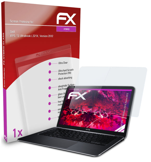 atFoliX FX-Hybrid-Glass Panzerglasfolie für Dell XPS 13 Ultrabook (L321X, Version 2012)