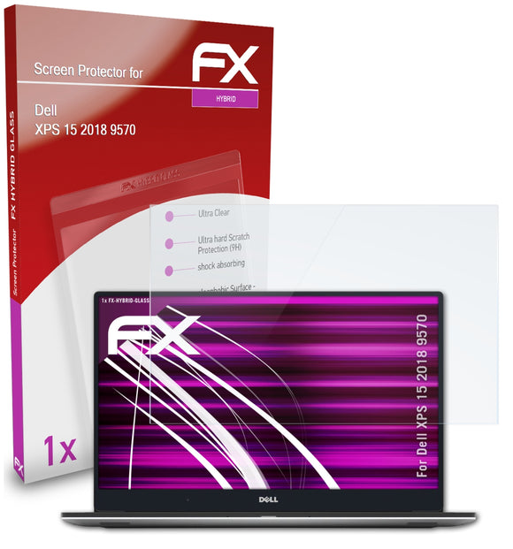 atFoliX FX-Hybrid-Glass Panzerglasfolie für Dell XPS 15 2018 (9570)