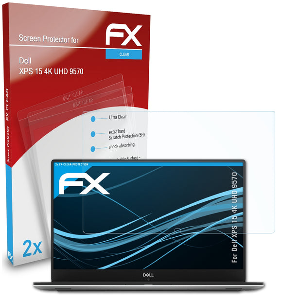 atFoliX FX-Clear Schutzfolie für Dell XPS 15 4K UHD (9570)