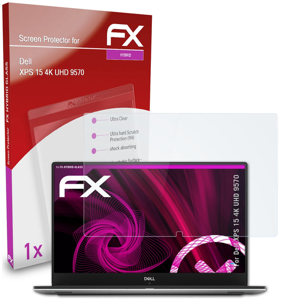atFoliX FX-Hybrid-Glass Panzerglasfolie für Dell XPS 15 4K UHD (9570)
