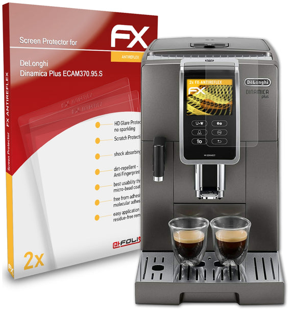 atFoliX FX-Antireflex Displayschutzfolie für DeLonghi Dinamica Plus (ECAM370.95.S)