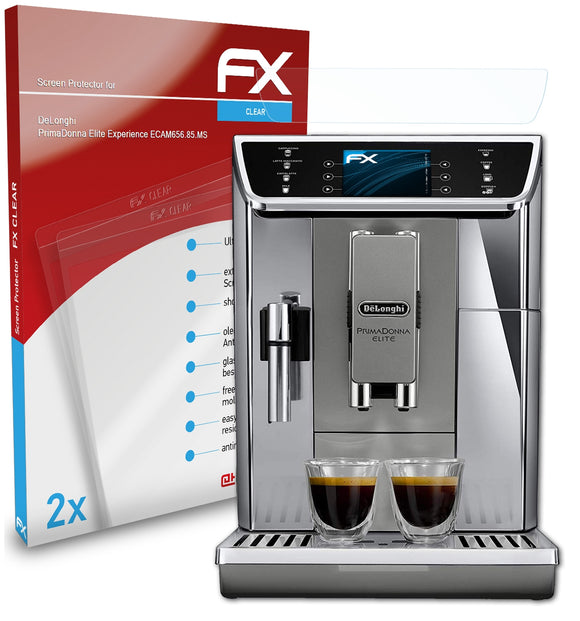 atFoliX FX-Clear Schutzfolie für DeLonghi PrimaDonna Elite Experience (ECAM656.85.MS)