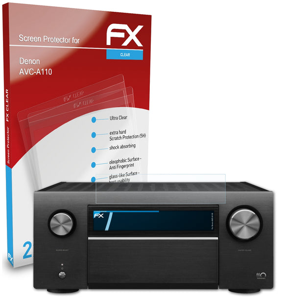 atFoliX FX-Clear Schutzfolie für Denon AVC-A110