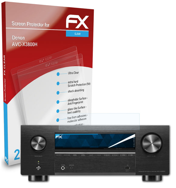 atFoliX FX-Clear Schutzfolie für Denon AVC-X3800H