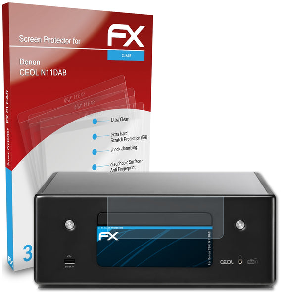 atFoliX FX-Clear Schutzfolie für Denon CEOL N11DAB