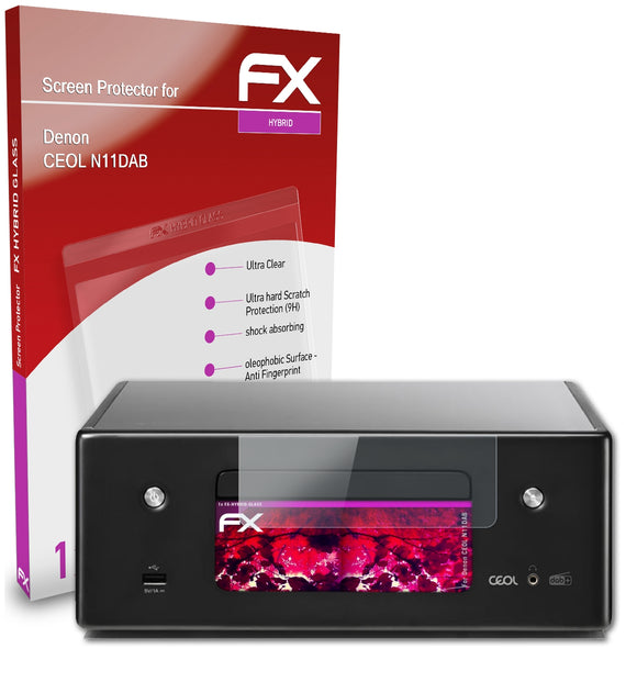 atFoliX FX-Hybrid-Glass Panzerglasfolie für Denon CEOL N11DAB
