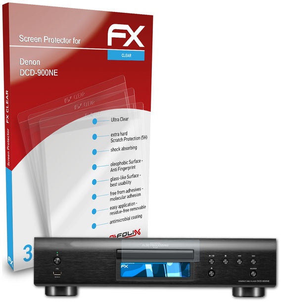 atFoliX FX-Clear Schutzfolie für Denon DCD-900NE