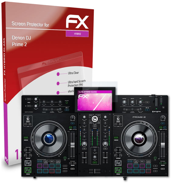 atFoliX FX-Hybrid-Glass Panzerglasfolie für Denon DJ Prime 2