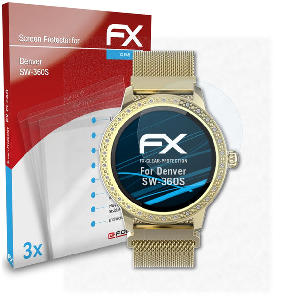 atFoliX FX-Clear Schutzfolie für Denver SW-360S