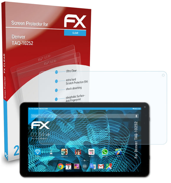 atFoliX FX-Clear Schutzfolie für Denver TAQ-10252