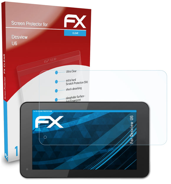 atFoliX FX-Clear Schutzfolie für Desview U6