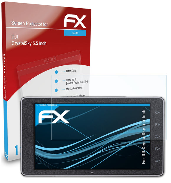 atFoliX FX-Clear Schutzfolie für DJI CrystalSky (5.5 Inch)