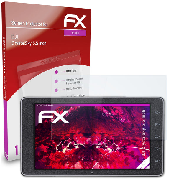 atFoliX FX-Hybrid-Glass Panzerglasfolie für DJI CrystalSky (5.5 Inch)