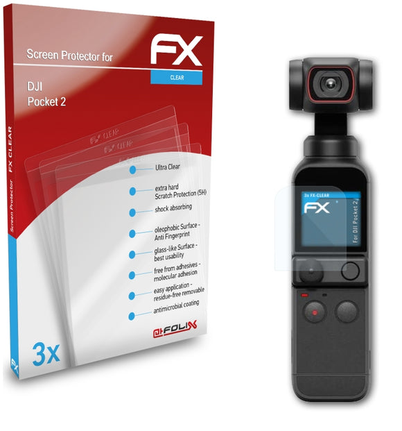 atFoliX FX-Clear Schutzfolie für DJI Pocket 2