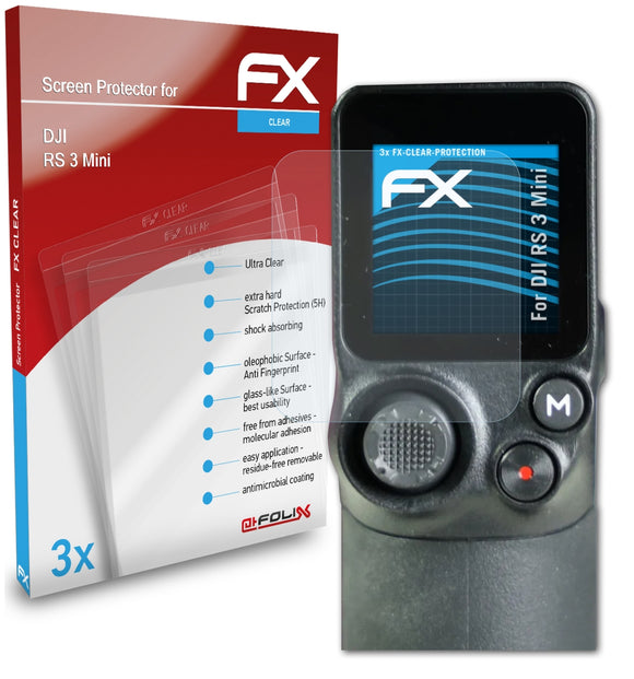 atFoliX FX-Clear Schutzfolie für DJI RS 3 Mini
