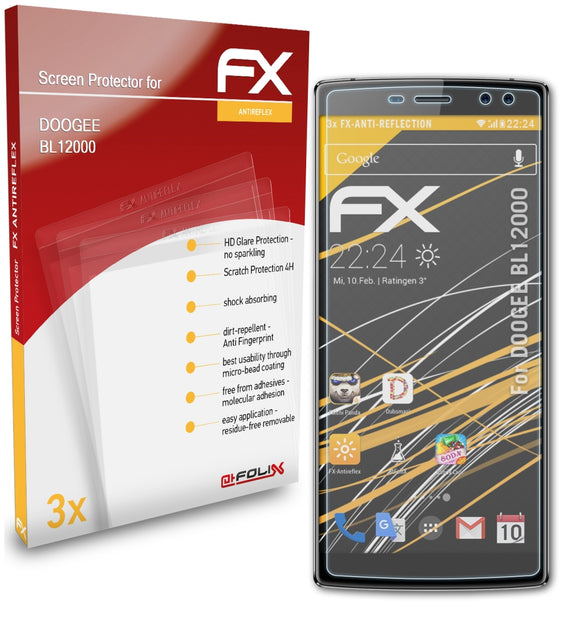 atFoliX FX-Antireflex Displayschutzfolie für DOOGEE BL12000