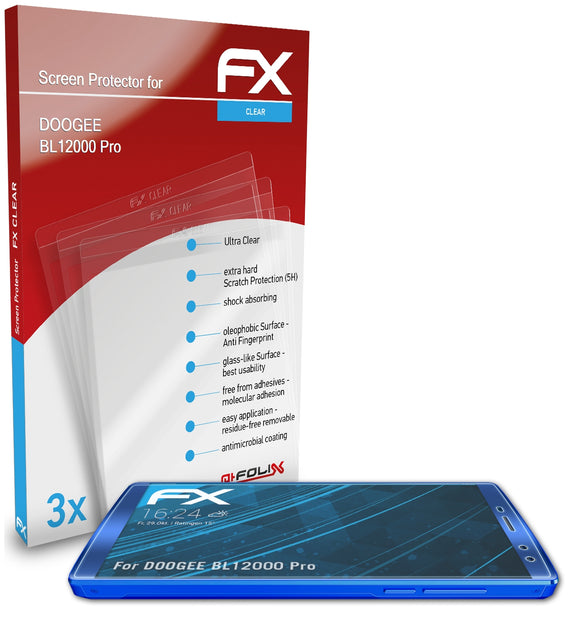 atFoliX FX-Clear Schutzfolie für DOOGEE BL12000 Pro