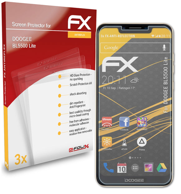 atFoliX FX-Antireflex Displayschutzfolie für DOOGEE BL5500 Lite