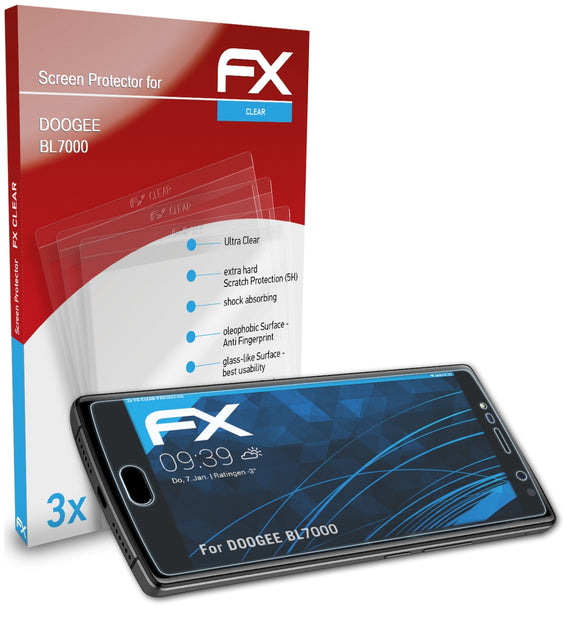 atFoliX FX-Clear Schutzfolie für DOOGEE BL7000