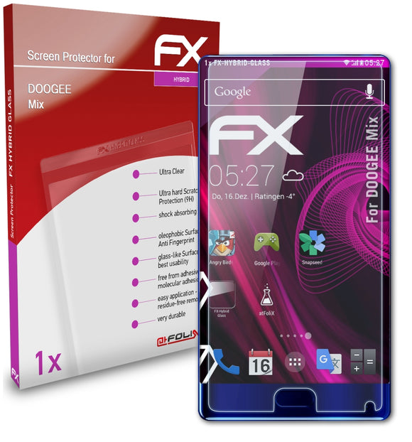 atFoliX FX-Hybrid-Glass Panzerglasfolie für DOOGEE Mix
