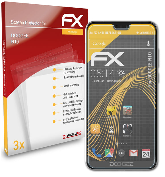 atFoliX FX-Antireflex Displayschutzfolie für DOOGEE N10