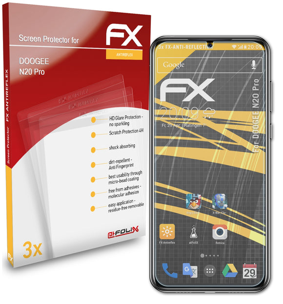 atFoliX FX-Antireflex Displayschutzfolie für DOOGEE N20 Pro