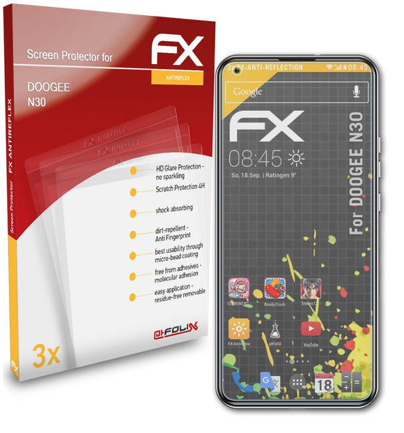 atFoliX FX-Antireflex Displayschutzfolie für DOOGEE N30