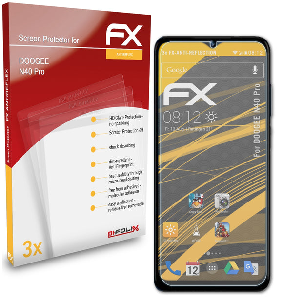atFoliX FX-Antireflex Displayschutzfolie für DOOGEE N40 Pro
