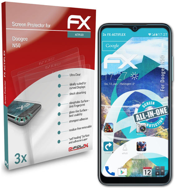 atFoliX FX-ActiFleX Displayschutzfolie für Doogee N50