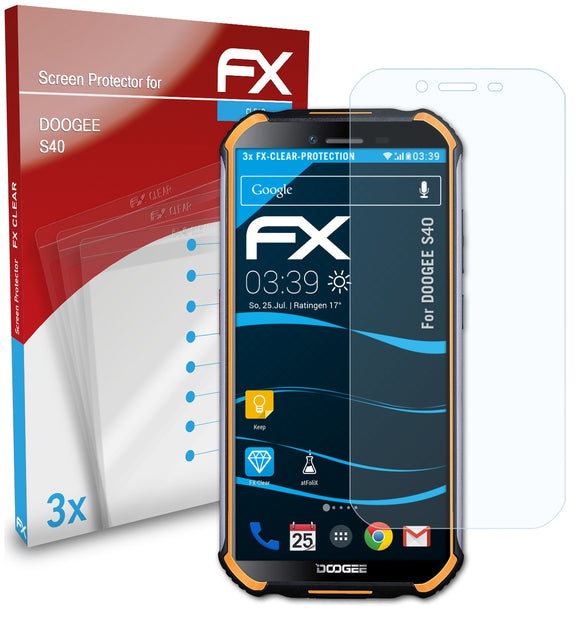 atFoliX FX-Clear Schutzfolie für DOOGEE S40
