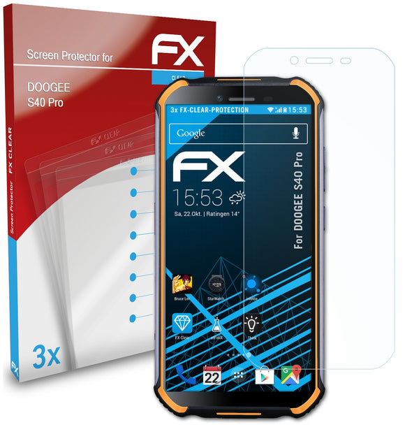 atFoliX FX-Clear Schutzfolie für DOOGEE S40 Pro