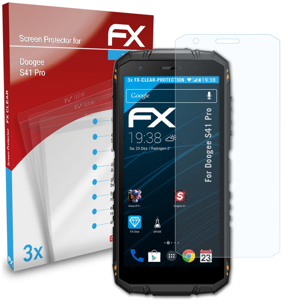 atFoliX FX-Clear Schutzfolie für DOOGEE S41 Pro