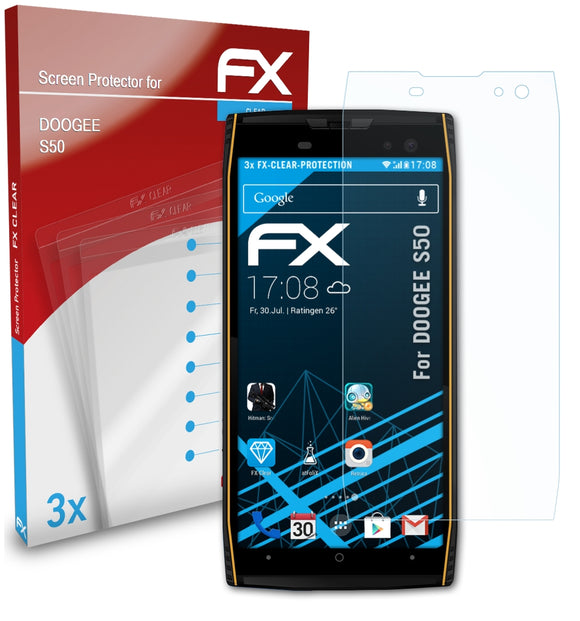 atFoliX FX-Clear Schutzfolie für DOOGEE S50